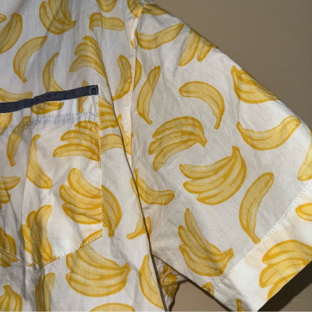 Elvis Presley Blue Hawaii Yellow Banana Print Button Down Shirt Size L - Picture 5 of 10